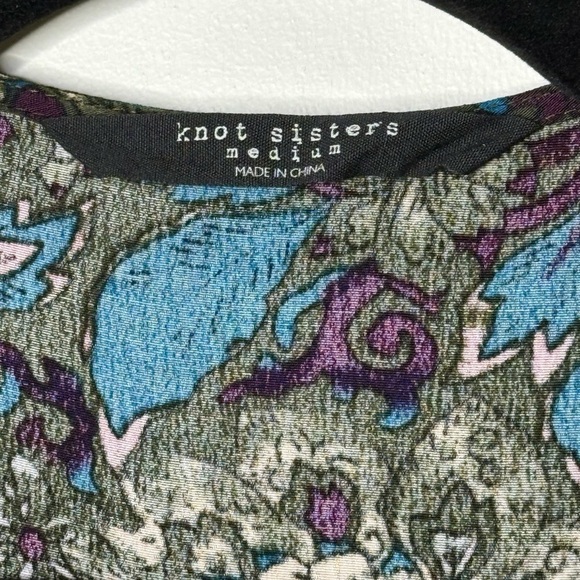 Knot Sisters Asymmetrical High Low Button down Boho Chic Wrap Style Dress Size M - Picture 12 of 14